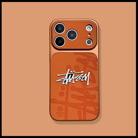 Stussy 17 – Textured Matte Orange With Embossed Logo Pro/Plus/Max/Air – 17, 16, 15, 14, 13 iPhone Case