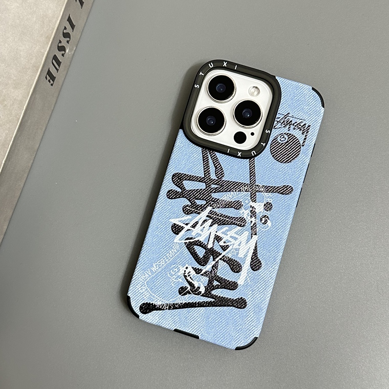 Stussy 8 Ball Denim Textured MagSafe For Pro/Plus/Max/Air – 17, 16, 15, 14, 13 iPhone Case