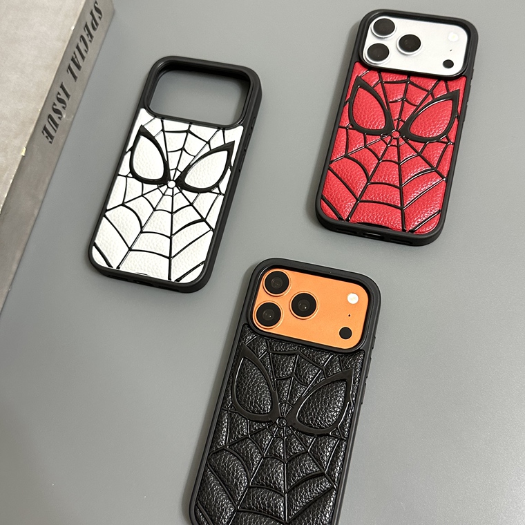 Spiderman Embossed Leather iPhone Case