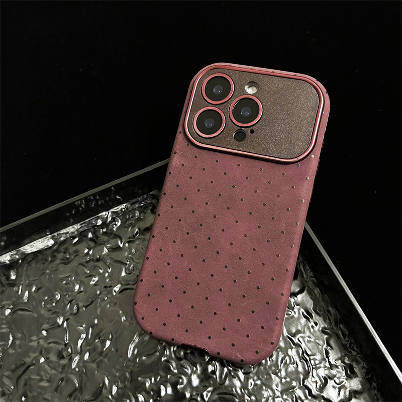 Wine Red Polka Dot Leather Case Suitable for Apple 16 Pro Max with Large Window, Simple iPhone 15 Matte 17 Pro Anti-Drop Full Coverage 18 Promax Couple High-End 14 Protective Case Wine Red Polka Dot Leather Case Suitable for Apple 16 Pro Max with Large Window, Simple iPhone 15 Matte 17 Pro Anti-Drop Full Coverage 18 Promax Couple High-End 14 Protective Case