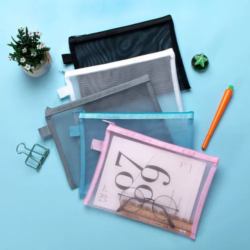 Нейлоновая сумка для хранения для папок с молнией, канцтовары, вместительный и большой пенал для школьников, сортировка, увеличенная толщина, в корейском стиле