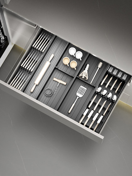 厨房抽屉收纳分隔橱柜定制内置 刀叉餐具分格碗筷勺子筷子收纳盒