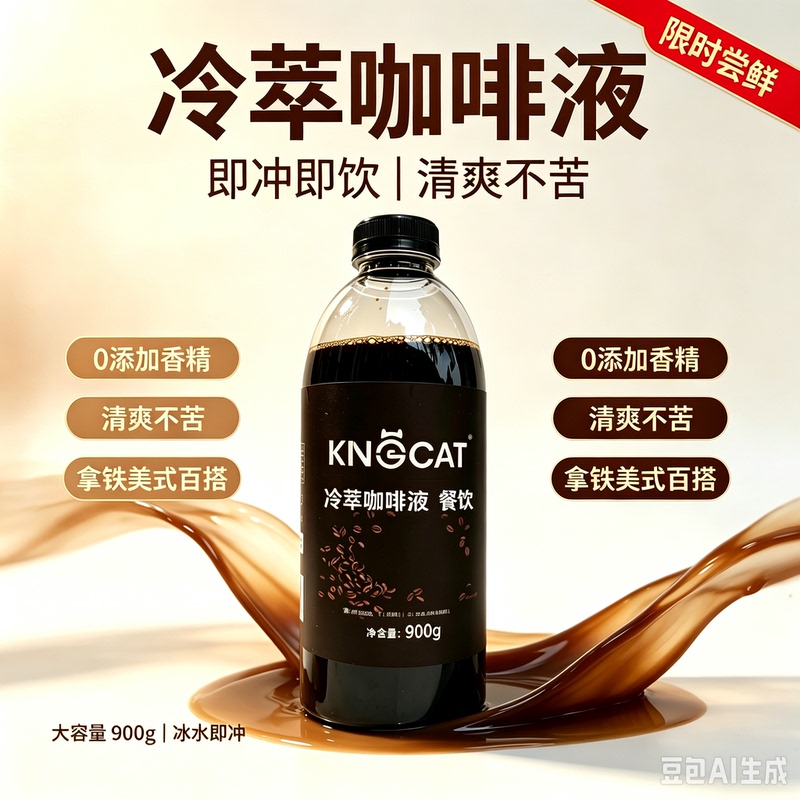Golden Cat Catering Cold Brew Coffee Liquid Arabica Coffee Americano Raw Coconut Latte Fino Thick Coconut Milk Commercial and Home Use