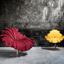 Nordic Designer Profiled GRP Flowers Petals Casual Sofa Seat Hotel Sales Office Light Lavish Flowers Chair