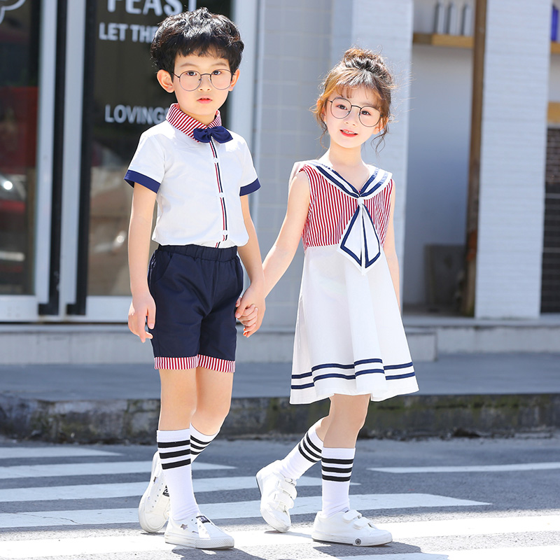 Kindergarten Garden Clothes 2020 Summer New Primary School School Style School Uniform Male and Female Children British Style Class Clothes