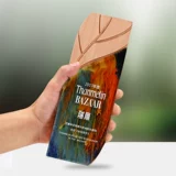 Трофей с твердым деревом Трофей настраиваемые настройки творческого трофея, награда по награду над надписью, отмечают выдающегося работника Honor Trophy Trophy