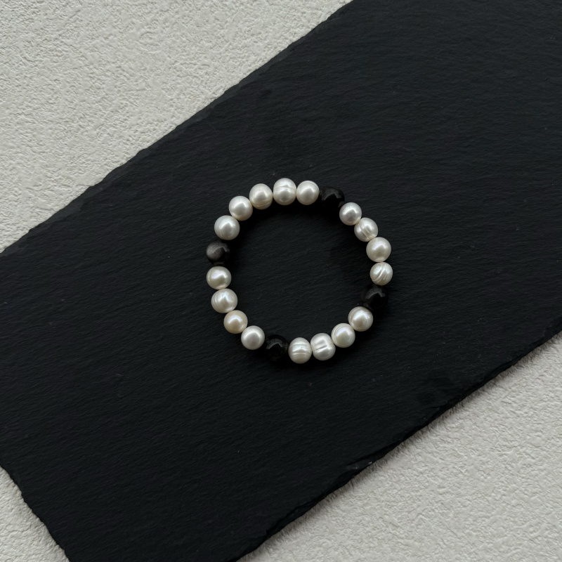 A Lone Ranger Original Design [Hengyao] Natural Freshwater Pearl and Silver Stone Bracelet
