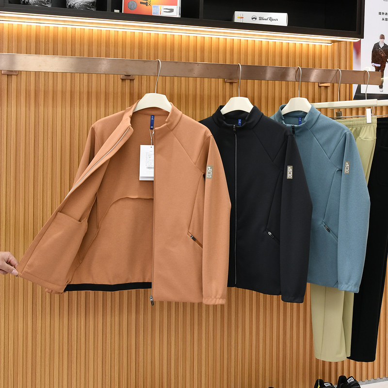 【Training Style! 3D Tailoring! Air Layer Technology】Men's Spring and Autumn Stand Collar Stretch Outdoor Sports Jacket