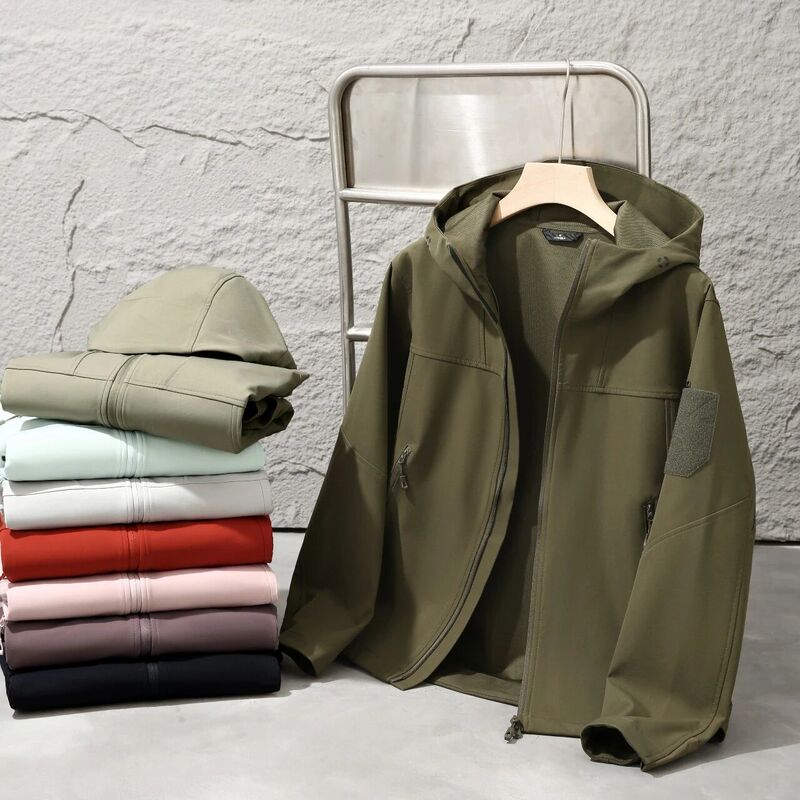 【2.0 Tactical Soft Shell! Triple Protection Technology! 3D Tailored Design】Men's Spring and Autumn Hooded Jacket Trendy 【2.0 Tactical Soft Shell! Triple Protection Technology! 3D Tailored Design】Men's Spring and Autumn Hooded Jacket Trendy