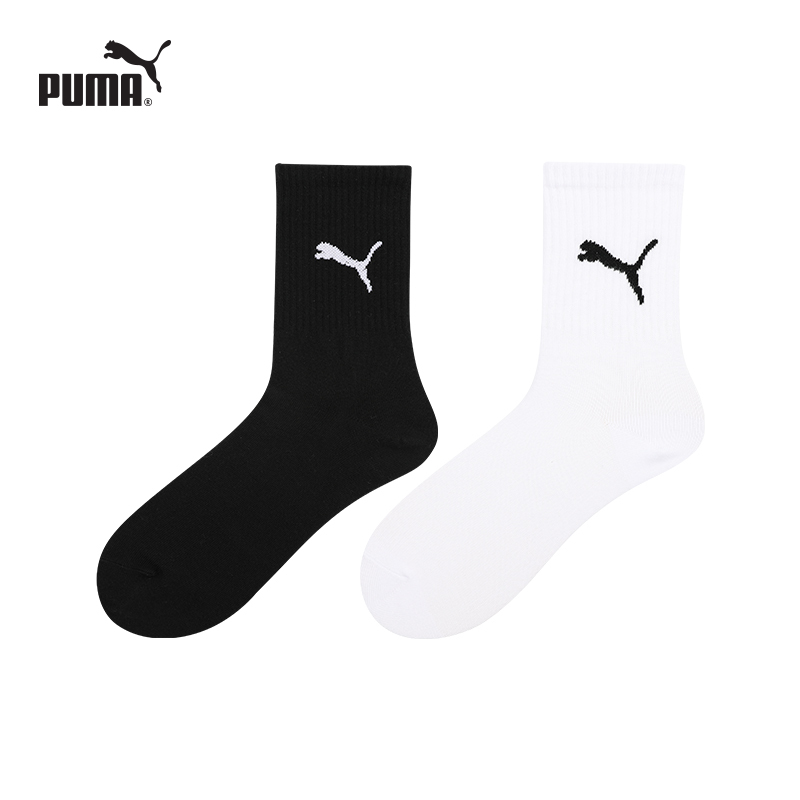 Puma New Socks for Men and Women, Long Tube Socks for All Seasons, Trendy and Fashionable, Versatile High Tube Socks, 2 Pairs Pack, Breathable and Sweat-Absorbent