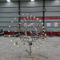 Shandong dynamic lighting wind energy landscape Stainless steel large outdoor wind sculpture decoration