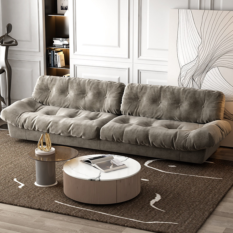 Nordic down sofa straight row large sitting deep cloud sofa soufflé Bai Jingting the same net red technology cloth sofa