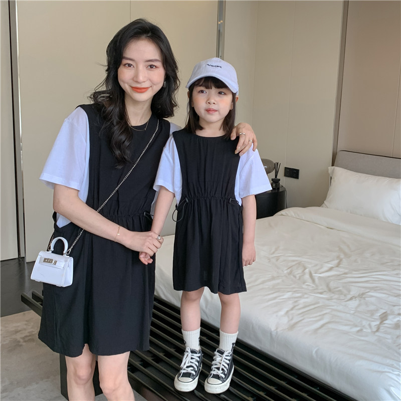 Pro-child dress Mother women's clothing online Red Ocean dress Summer 2022 new female baby pure cotton polenta midchild princess dress