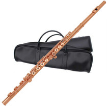 Professional gold-plated flute instrument French 17-hole white copper tube body beginner performance rose gold with sterling silver mouthpiece