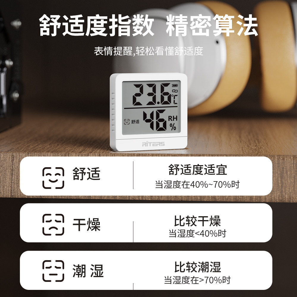 Rites Bluetooth Electronic Temperature and Humidity Meter for Home Use, High-Precision Mini Portable Thermometer, Accurate