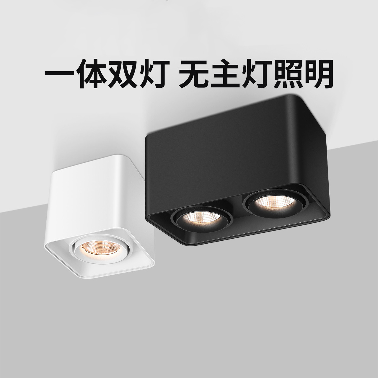 Raj Lighting LED Spotlight square decorative lamp household cholesterol lamp without main lighting double-head grilled lamp