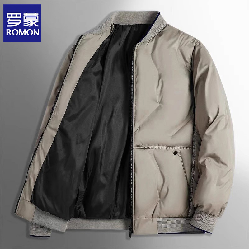 Romon down Cotton Jacket Men's Autumn and Winter Clothing 2026 New Style Jacket Baseball Collar Short Warm Cotton Coat Romon down Cotton Jacket Men's Autumn and Winter Clothing 2026 New Style Jacket Baseball Collar Short Warm Cotton Coat