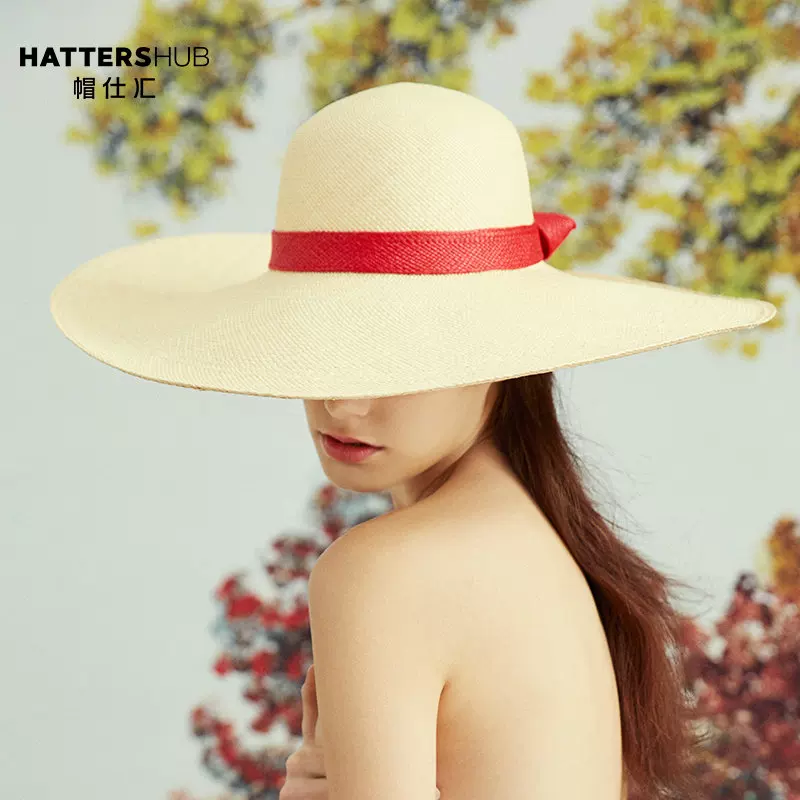 Панама-голова из ротанга Hatshi Hui Panama Straw Hat Women Imported Ecuador Handmade large eaves beach hat wild sunshade