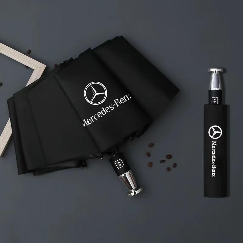 Mercedes-Benz Car Folding Umbrella A-Class C-Class E-Class A200L C260L E300L Glc300/Gle Long Handle Gift Umbrella