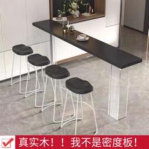 Black solid wood acrylic bar table and chairs leisure balcony living room high-leg transparent suspended home sofa long table