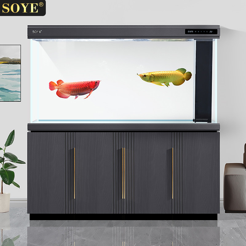 Suo a fish tank aquarium living room large intelligent light luxury super white household porch floor screen 2021 New