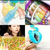 Korean wax bottle sugar drink sugar soda sugar acid eye beads sugar burst rainbow rope sugar Net red eat broadcast with voice control
