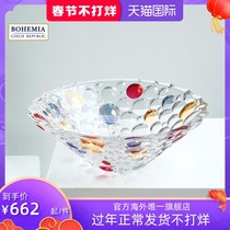 BOHEMIA Czech imported crystal glass Lisbon handmade color fruit bucket high-grade luxury fruit tray living room
