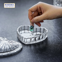 Czech imports BOHEMIA crystal glass table swing piece living-room with cover creative heart-shaped home decoration goods box