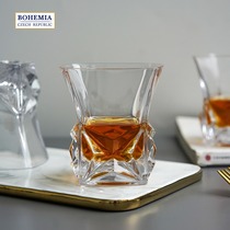BOHEMIA Czech Import Crystal Glass Pyramid Wine Bottle Whisky Cup Cognac Premium Wine Flat Cup