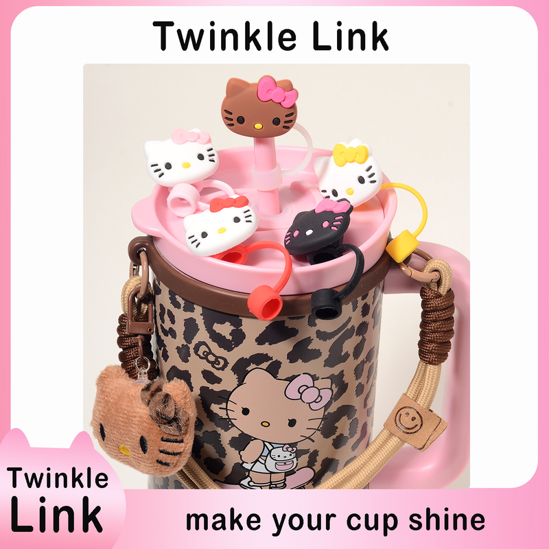 Kitty Straw Cap Is Suitable for Brutalist Giant Thermos Cup Accessories, Hello Kitty Dust Plug, Food-Grade Silicone
