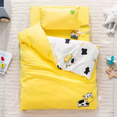 Children's kindergarten quilt three-piece cotton quilt cover baby nap bedding baby bed into the garden six sets of summer