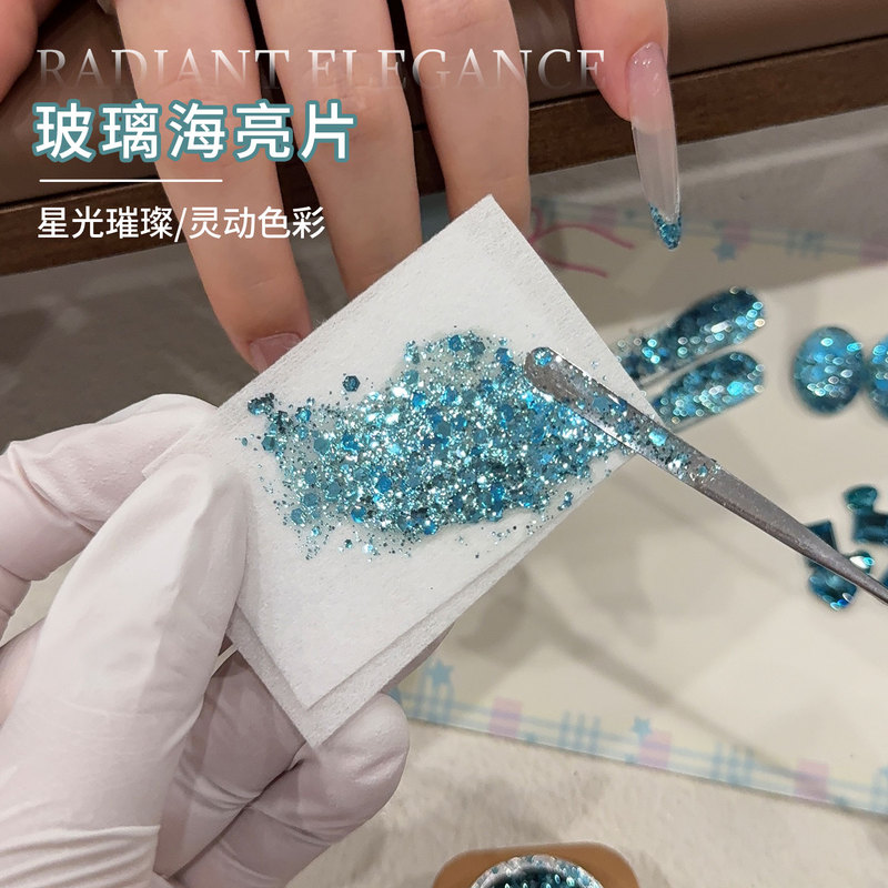 Blue Glass Glitter Nail Polish Gel 2026 New Summer Dazzling Glitter Two-Color Set for Nail Salons Blue Glass Glitter Nail Polish Gel 2026 New Summer Dazzling Glitter Two-Color Set for Nail Salons