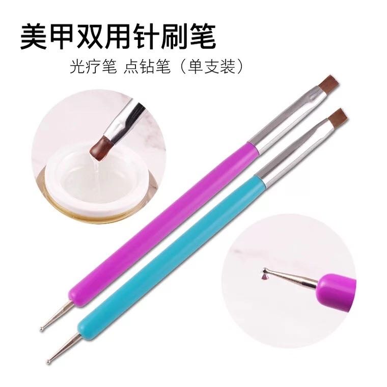 Mechia Tool Phototherapy Pen Single Branch Double With Flat Head Extended Pen Point Drilling Pen Medecor Color Rubber Extended Inlaid Drill Pen Brush