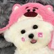 ໝວກໝາໜ້າຮັກ Strawberry Bear Puppy Pomeranian Schnauzer Yorkshire Internet Celebrity Warm Pet Kitten Headband