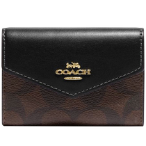 (Chinese Valentines Day Gift) COACH Outlet Womens Classic Logo Presbyopic Flat Card Holder