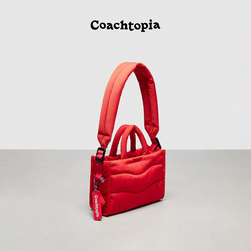 [New Year's Gift] Coachtopia/Coach City Loop Mini Puffy Tote Bag Red