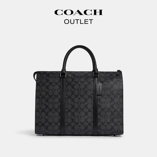 [Подарок на День святого Валентина] Мужской классический портфель на молнии COACH/Coach Outlet с логотипом GRAHAM