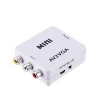 AV to HDMI converter set-top box DVD game console HD TV adapter cable audio video HD analog video RCA Three Lotus set-top box connected to old TV VGA projection