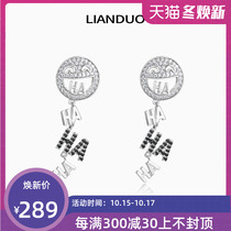 LIANDUO love flower anime series laugh haha earrings 925 silver earrings women face thin earrings