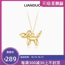 LIANDUO love flower star with balloon dog necklace female 925 silver niche design sense choker original