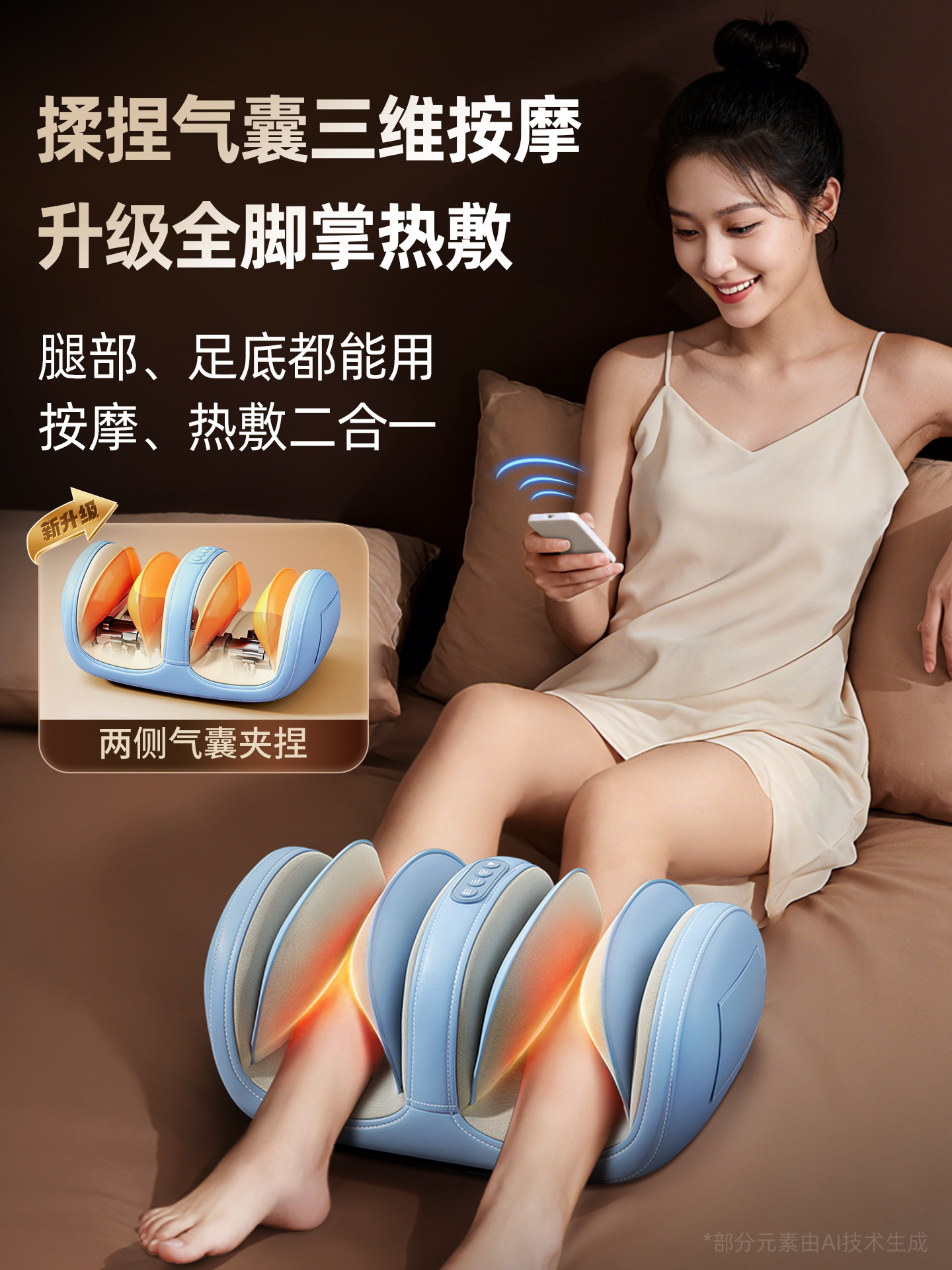 Oaks Calf Massager Fully Automatic Foot Massage Machine Kneading and Pressing Foot Soles and Calf Muscle Massage Instrument