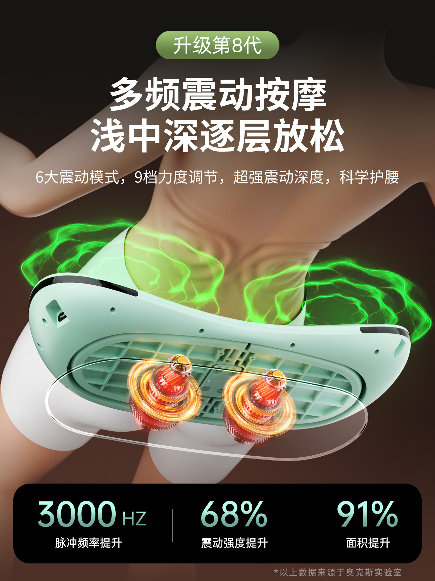 Oaks Waist Massager Treats Lumbar Muscle Strain, Disc Herniation, Physiotherapy Device, Vibration Heating, Fully Automatic Kneading