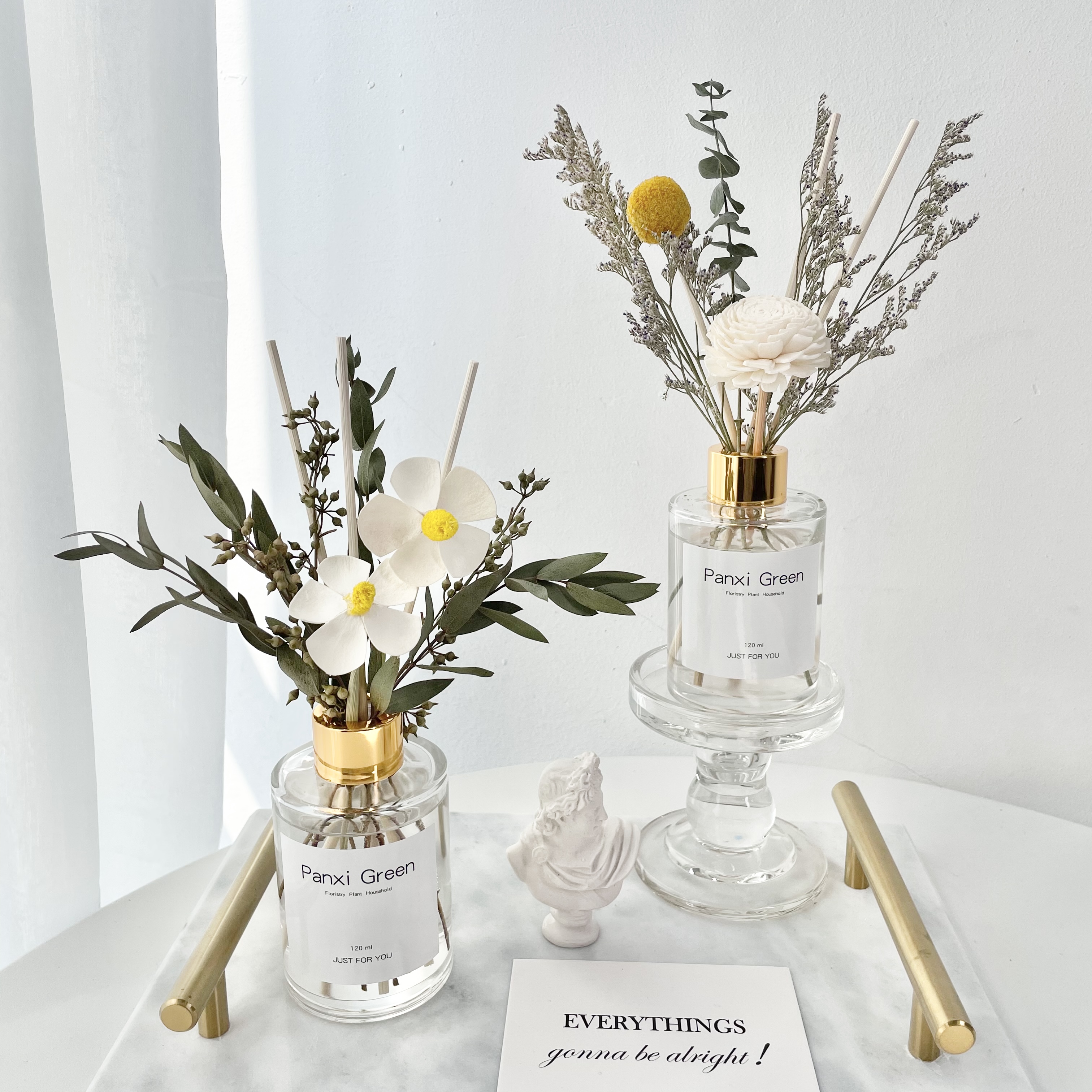 Japanese and Korean air-dried flower bouquet without fire aromatherapy essential oil decoration aromatherapy bottle room air freshener lasting fragrance