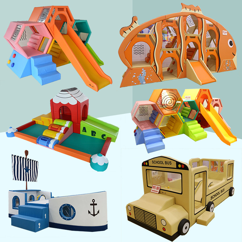 Early education center software combined slide Bull Goods Honeycomb soft bag Indoor hall Sensory Climbing Physical Training Equipment-Taobao