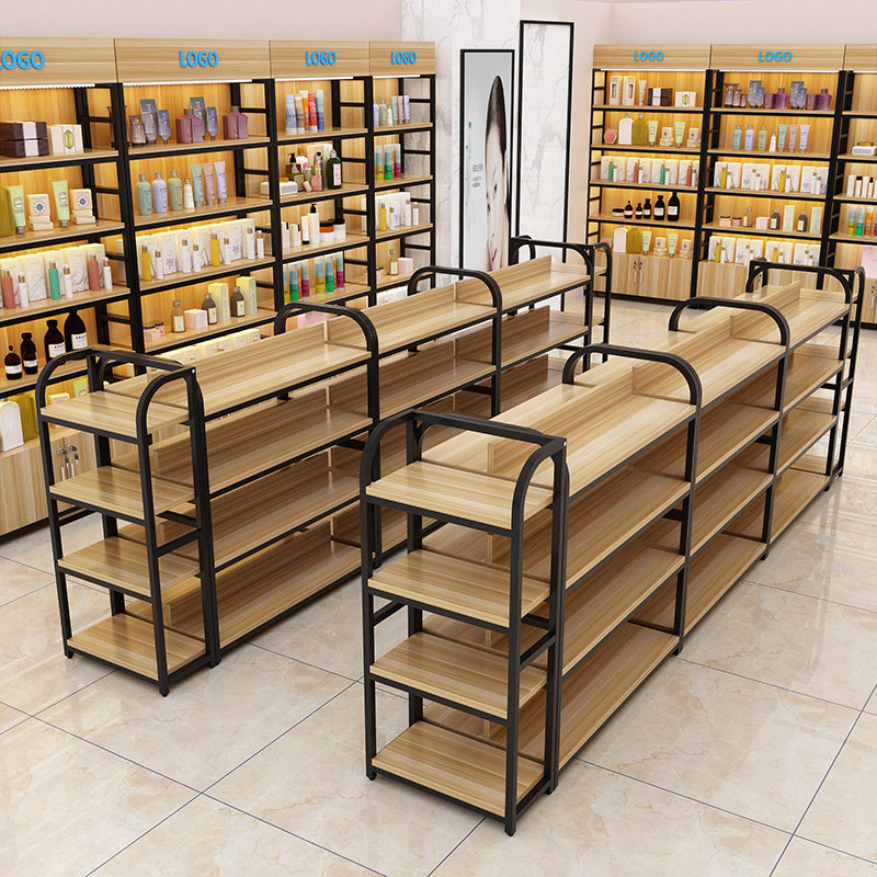 Middle Island Cabinet Supermarket Convenience Store Convenience Store Makeup Products Show Rack Middle Shelving Water Desk Mother & Baby Shop Double Sided Shelf