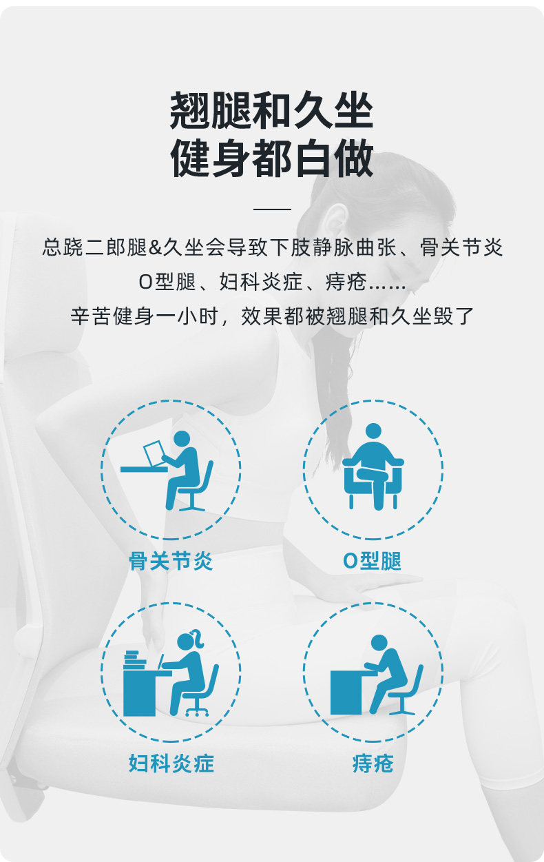 【中国直邮】格格爱小睡宝 屁屁枕智能坐垫办公室久坐不累神器 经典款典雅灰(无震动提醒)