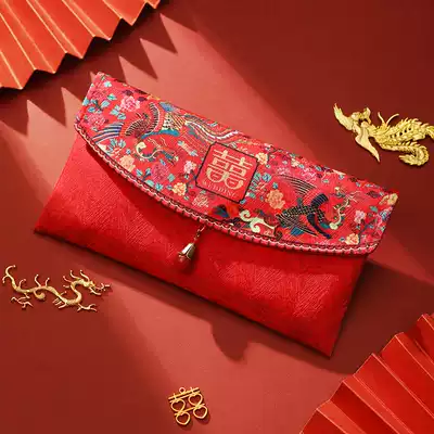 2021 new wedding engagement gift ten thousand yuan red envelope cloth bag wedding change Tea Tea creative red envelope with the member