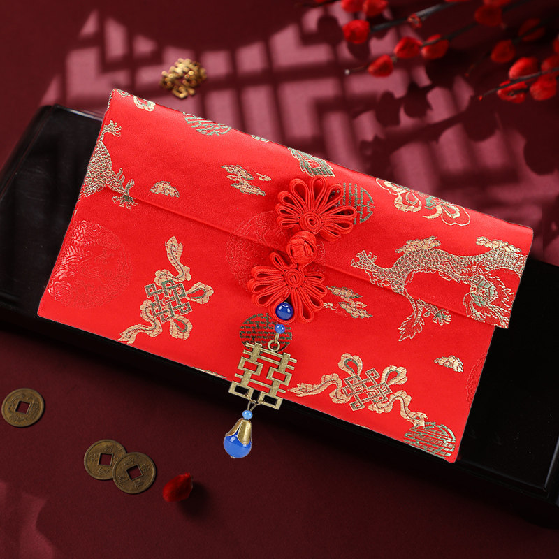 Happy Character Cloth Red Envelopes Embroidered Wedding Changing Mouth RMBten thousand Red Packets Bag Individuality Creative Wedding Li Is A Seal Of Tea Red Bag