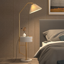 Nordic sofa Coffee table Floor lamp Design sense Living room bedroom Bedside table One light luxury simple pleated cover table lamp