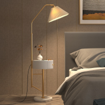 Nordic sofa Coffee table Floor lamp Design sense Living room bedroom Bedside table One light luxury simple pleated cover table lamp